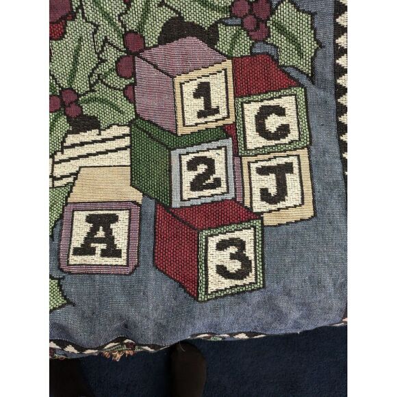 Tapestry Throw Blanket Christmas Santa's Express Nutcracker Bear Woven 50" x 60" - Picture 5 of 8